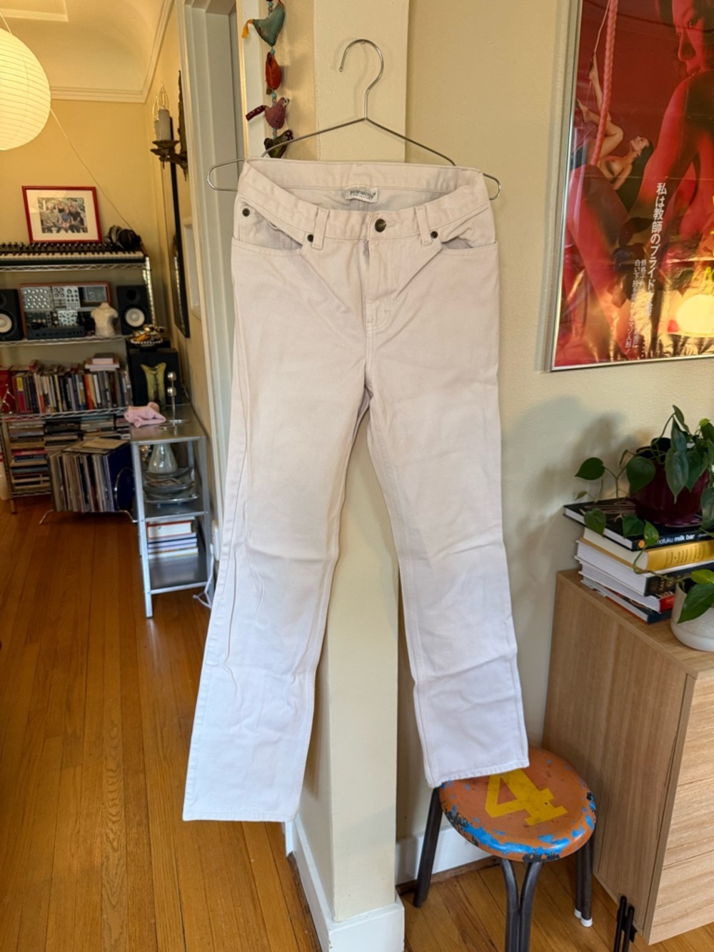 Vintage 90s White Straight Leg High Waisted Jeans